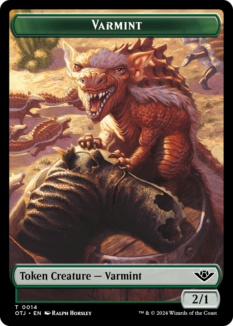 Mercenary // Varmint Double-Sided Token [Outlaws of Thunder Junction Tokens]