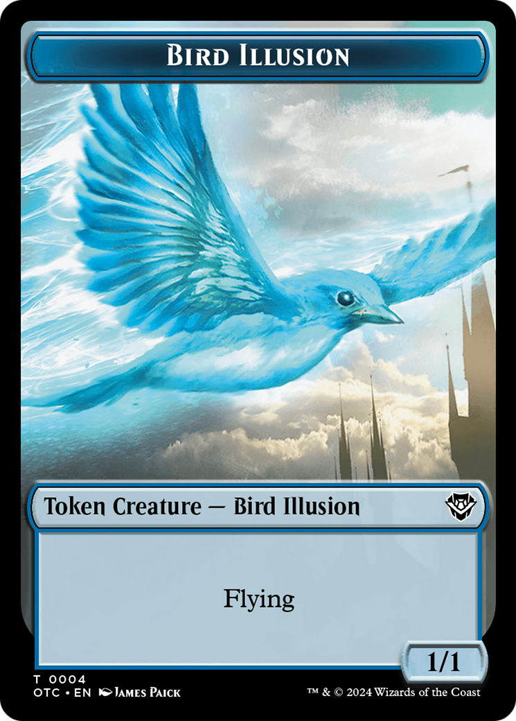 Dragon Elemental // Bird Illusion Double-Sided Token [Outlaws of Thunder Junction Commander Tokens]